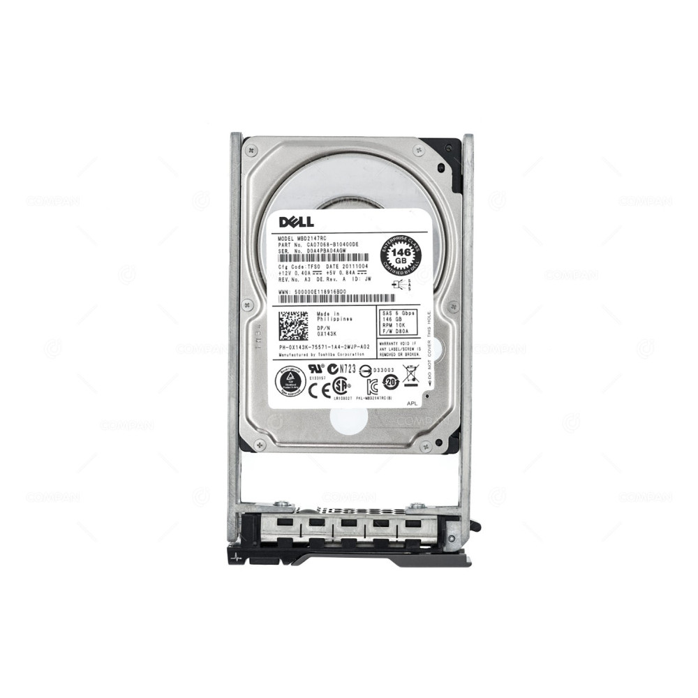 X143K DELL HDD 146GB 10K SAS 6G 2.5" SFF HOT-SWAP